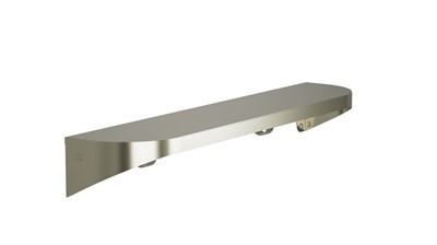 Bradley Elvari Shelf with Hooks, 5 x 24, 20 Gauge Stainless — Brushed Nickel