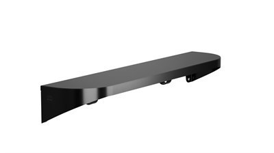 Bradley Elvari Shelf with Hooks, 5 x 24, 20 Gauge Stainless — Brushed Black