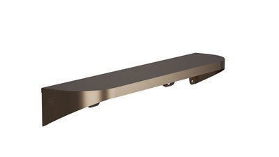 Bradley Elvari Shelf with Hooks, 5 x 24, 20 Gauge Stainless — Brushed Bronze