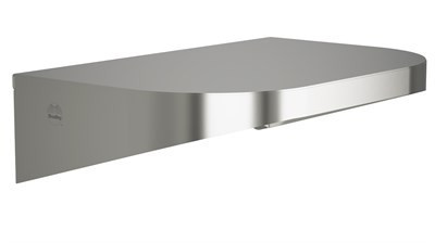 Bradley Elvari Shelf with Hooks, 8 X 12, 20 Gauge Stainless — Brushed Stainless