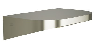 Bradley Elvari Shelf with Hooks, 8 X 12, 20 Gauge Stainless — Brushed Nickel