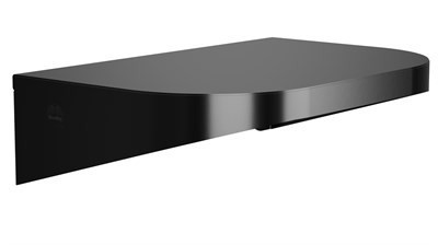 Bradley Elvari Shelf with Hooks, 8 X 12, 20 Gauge Stainless — Brushed Black