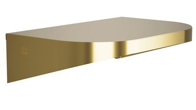 Bradley Elvari Shelf with Hooks, 8 X 12, 20 Gauge Stainless — Brushed Brass