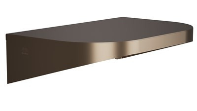 Bradley Elvari Shelf with Hooks, 8 X 12, 20 Gauge Stainless — Brushed Bronze
