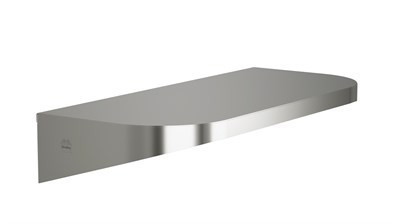 Bradley Elvari Shelf with Hooks, 8 X 18, 20 Gauge Stainless — Brushed Stainless