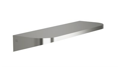 Bradley Elvari Shelf with Hooks, 8 X 24, 20 Gauge Stainless — Brushed Stainless