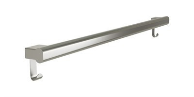 Bradley Elvari Oval Grab Bar with Hooks, 36" — Brushed Stainless