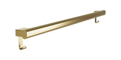 Bradley Elvari Oval Grab Bar with Hooks, 36" — Brushed Brass