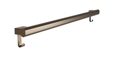 Bradley Elvari Oval Grab Bar with Hooks, 36" — Brushed Bronze
