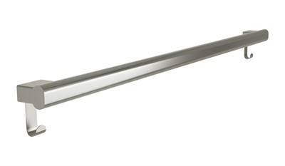 Bradley Elvari Oval Grab Bar with Hooks, 42" — Brushed Stainless
