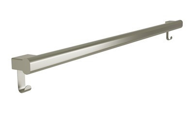 Bradley Elvari Oval Grab Bar with Hooks, 42" — Brushed Nickel