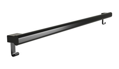 Bradley Elvari Oval Grab Bar with Hooks, 42" — Brushed Black