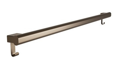Bradley Elvari Oval Grab Bar with Hooks, 42" — Brushed Bronze