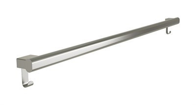 Bradley Elvari Oval Grab Bar with Hooks, 48" — Brushed Stainless