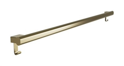 Bradley Elvari Oval Grab Bar with Hooks, 48" — Brushed Brass