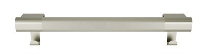 Bradley Elvari Oval Grab Bar with Peened Grip and Hooks, 48" — Brushed Nickel