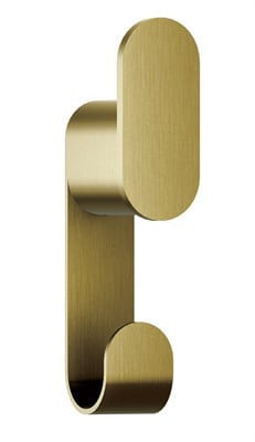 Bradley Elvari Double Robe Hook, Surface Mounted — Brushed Brass