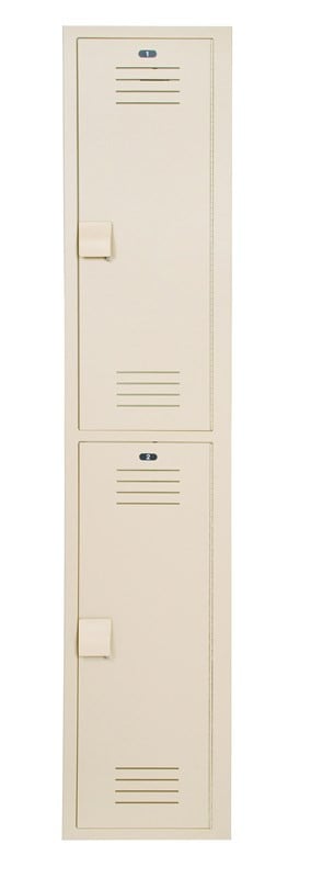 Bradley Plastic Locker, 12"W x 12"D x 72"H, 2-Tier — Beige