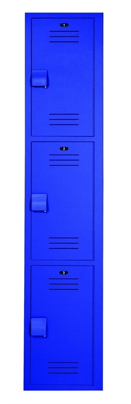 Bradley Plastic Locker, 12"W x 12"D x 72"H, 3-Tier — Blue