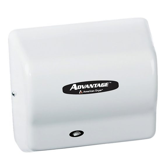 AMERICAN DRYER® AD90 Advantage AD® HAND DRYER | Steel White Auto Universal Voltage