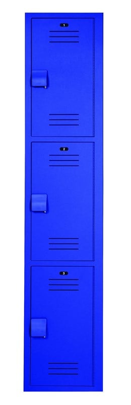 Bradley 12"W x 15"D x 72"H 3-Tier Plastic Locker — Blue