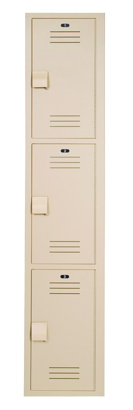 Bradley 12"W x 18"D x 60"H 3-Tier Plastic Locker — Beige