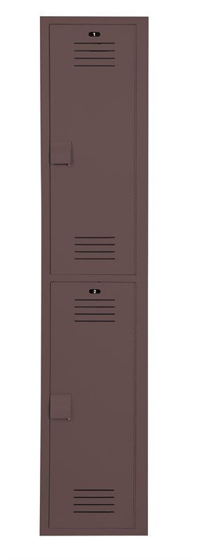 Bradley Plastic Locker, 12"W x 18"D x 72"H, 2-Tier — Toffee