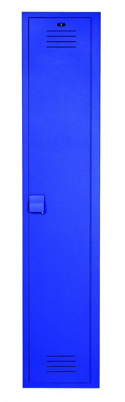 Bradley Plastic Locker, 15"W x 18"D x 72"H, 1-Tier — Blue