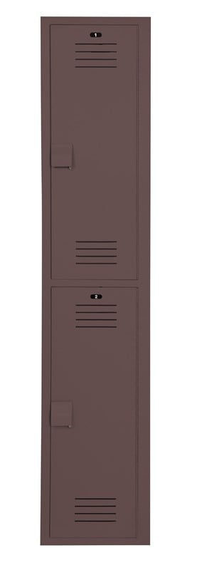 Bradley Plastic Locker, 15"W x 18"D x 72"H, 2-Tier — Toffee