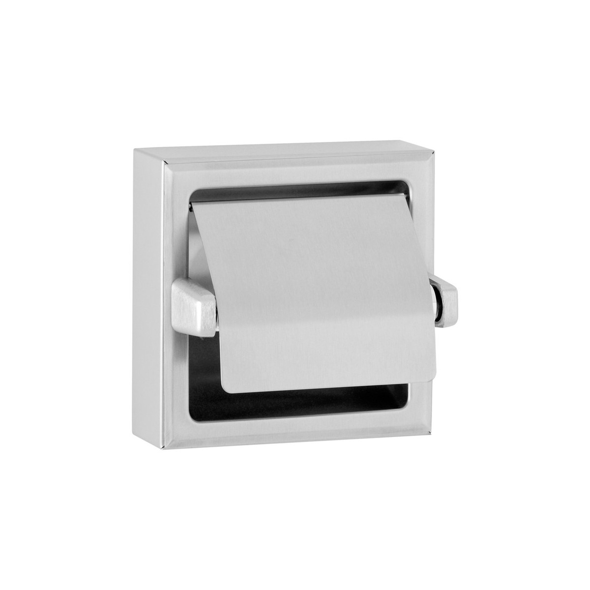 Bobrick B-6699 Surface-Mounted Toilet Tissue Dispenser with Hood, Bright Polished, One Roll — Satin