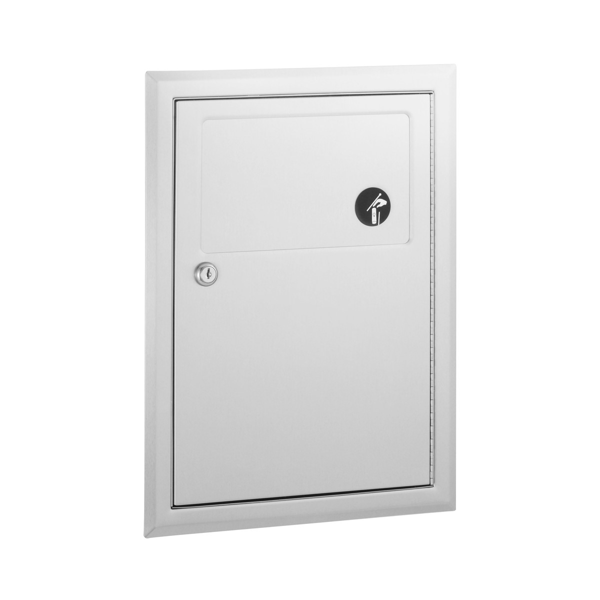 Bobrick Recessed Sanitary Napkin Disposal, Satin Finish, 1.3-Gallon — Satin Finish · B-353