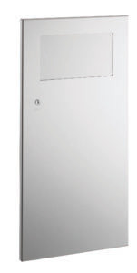 Bobrick Recessed Waste Receptacle with Disposal Door, Satin Finish, 3-Gallon — Satin Finish