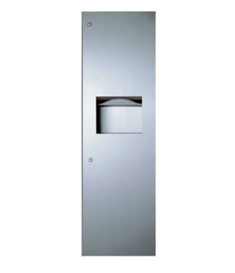 Bobrick Recessed Paper Towel Dispenser and Waste Receptacle, Satin Finish, 12-Gallon Waste — Satin Finish