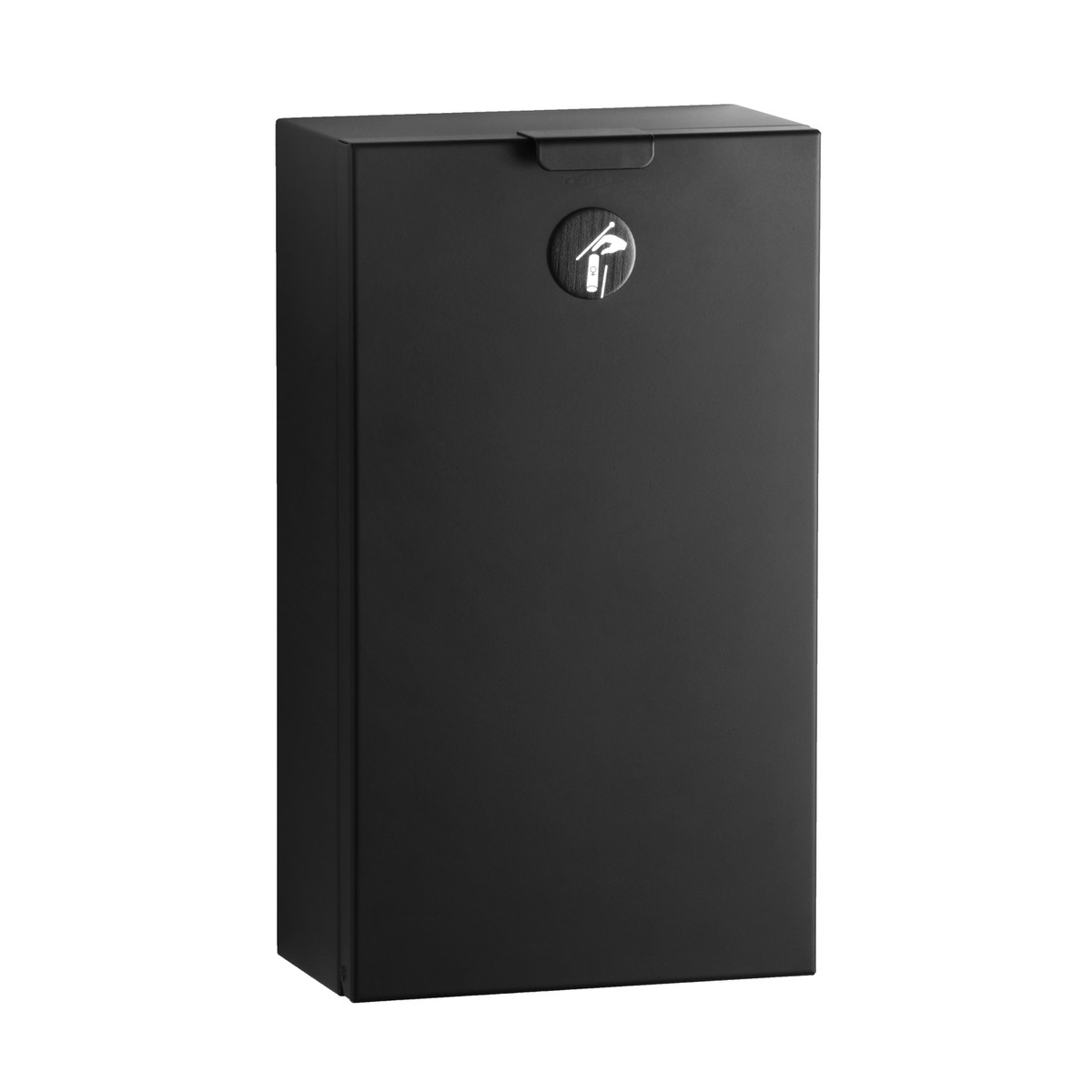 Bobrick B-35139 Surface-Mounted Sanitary Napkin Disposal, Satin Finish, 0.5-Gallon — Matte Black