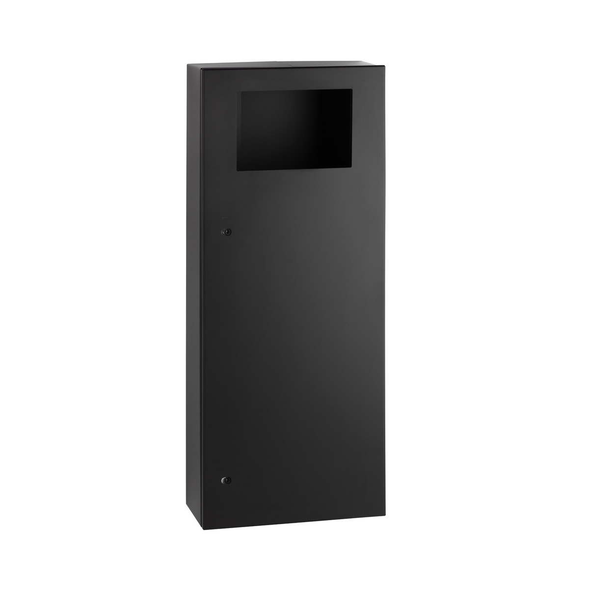 Bobrick B-35649 Surface-Mounted Waste Receptacle, Satin Finish, 12-Gallon — Matte Black
