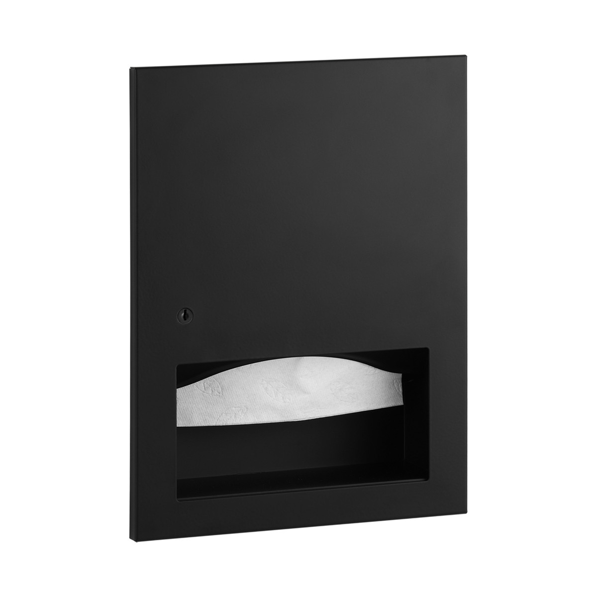 Bobrick B-359033 Recessed Paper Towel Dispenser, Satin Finish, 400 Multifold Towels — Matte Black