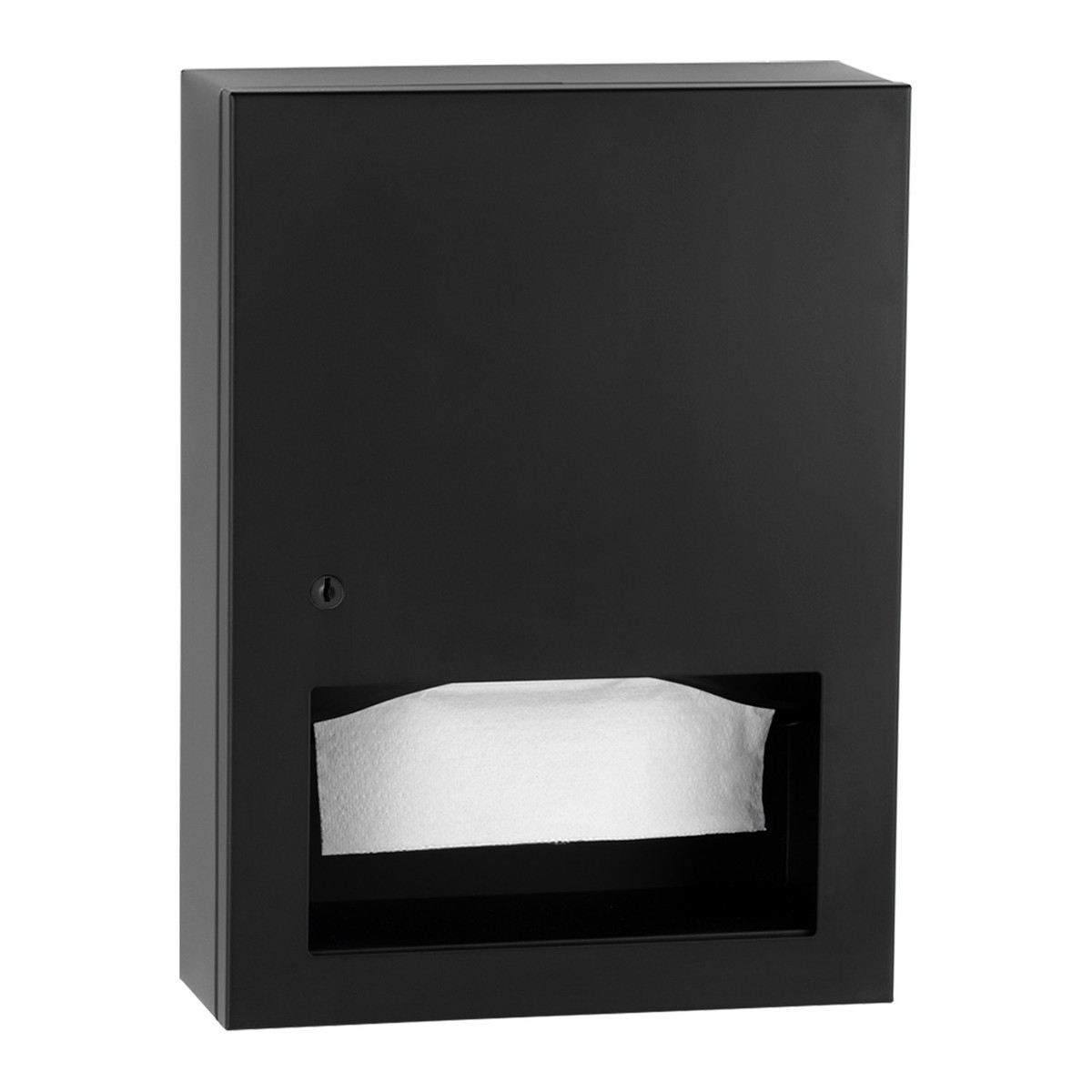 Bobrick B-359039 Surface-Mounted Paper Towel Dispenser, Satin Finish, 400 Multifold Towels — Matte Black