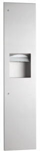 Bobrick B-38034 Recessed Paper Towel Dispenser and Waste Receptacle, Satin Finish, 3.8-Gallon Waste — Standard