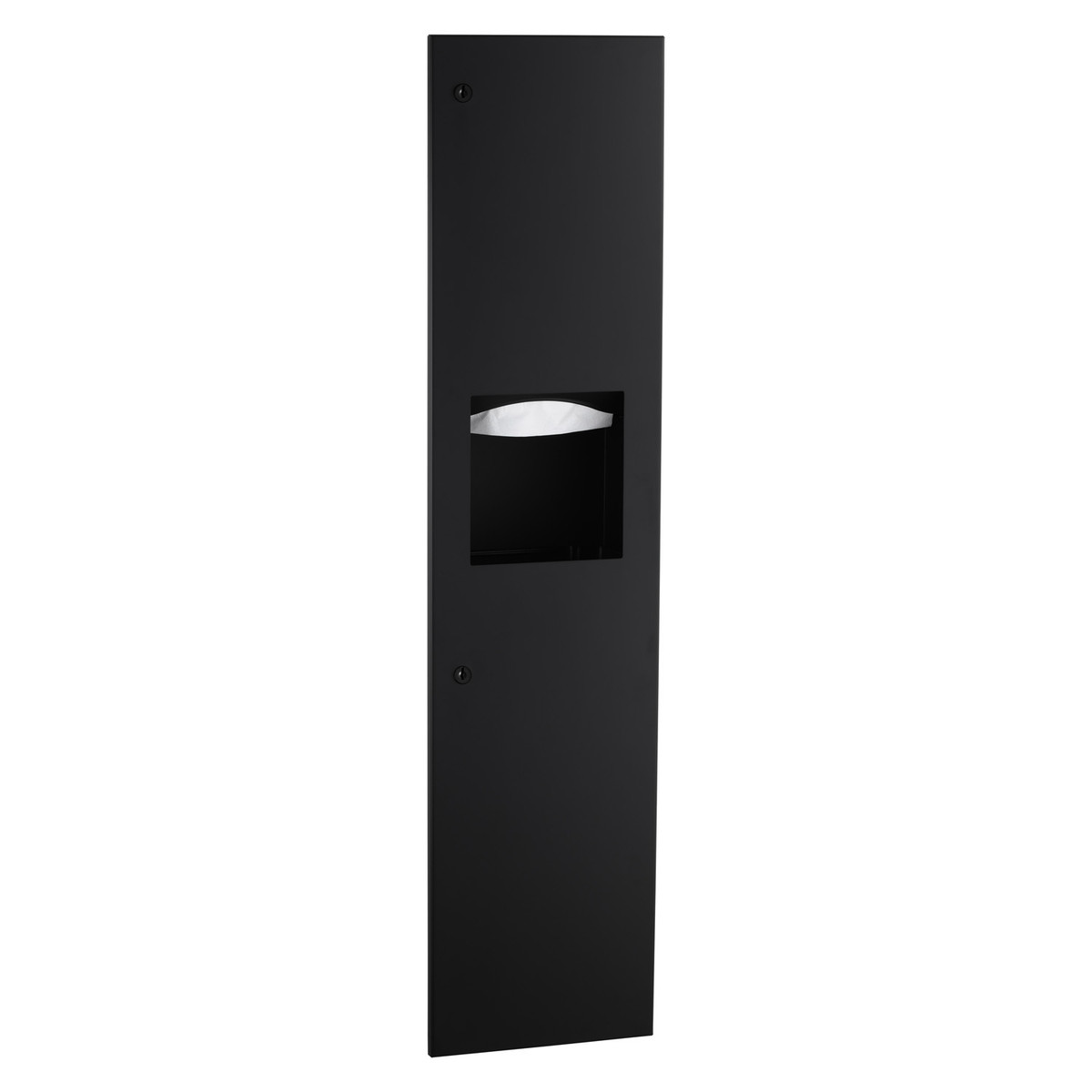 Bobrick B-38034 Recessed Paper Towel Dispenser and Waste Receptacle, Satin Finish, 3.8-Gallon Waste — Matte Black