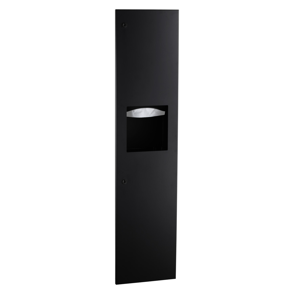 Bobrick Recessed Paper Towel Dispenser and Waste Receptacle, Satin Finish, 6.3-Gallon Waste — Matte Black