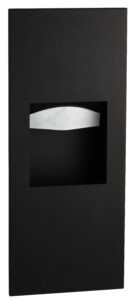 Bobrick Recessed Paper Towel Dispenser and Waste Receptacle, Satin Finish, 1.6-Gallon Waste — Matte Black
