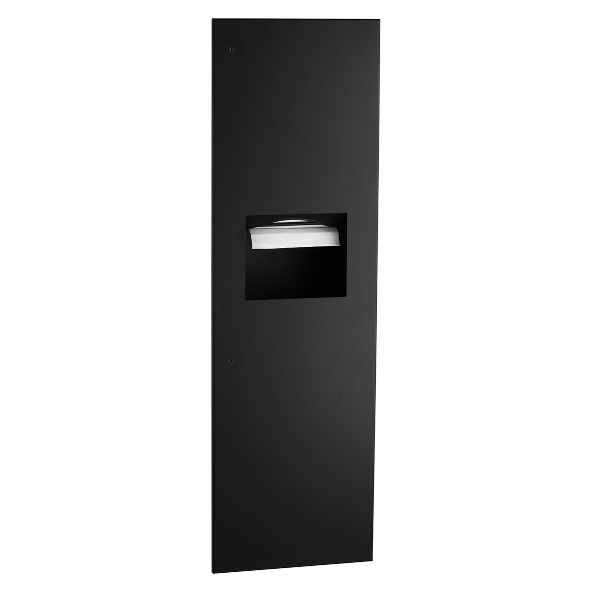 Bobrick Recessed Paper Towel Dispenser and Waste Receptacle, Satin Finish, 12-Gallon Waste — Matte Black