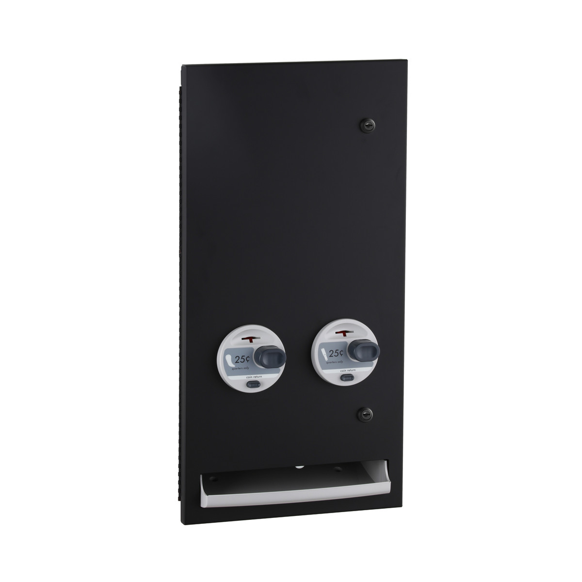 Bobrick 25 Recessed Napkin-Tampon Dispenser, 25-Cent Operation — Matte Black