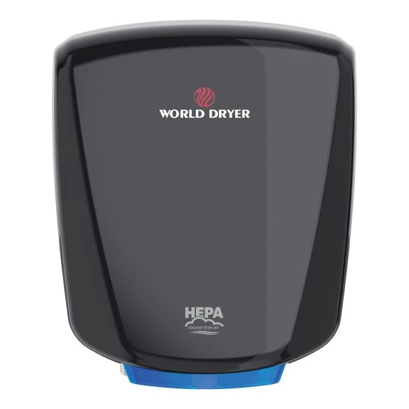 VERDEdri World Dryer Q-973A2 Brushed Stainless Steel Automatic Hand Dryer - 110-120/208/220-277V, 950W — Aluminum, Black, Automatic