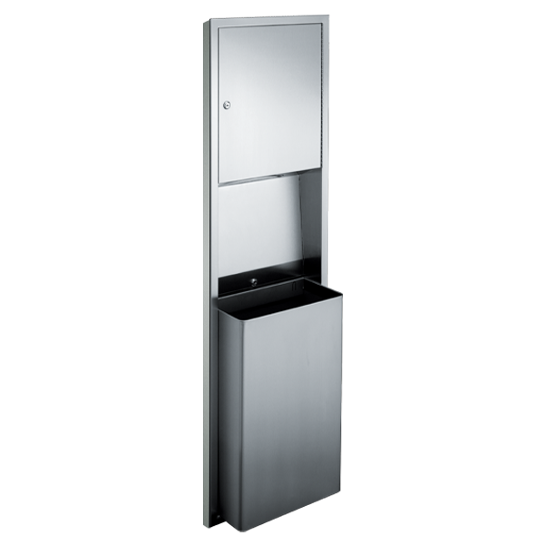 ASI Traditional™ Paper Towel Dispenser & Waste Receptacle - Semi-Recessed - 0469-2
