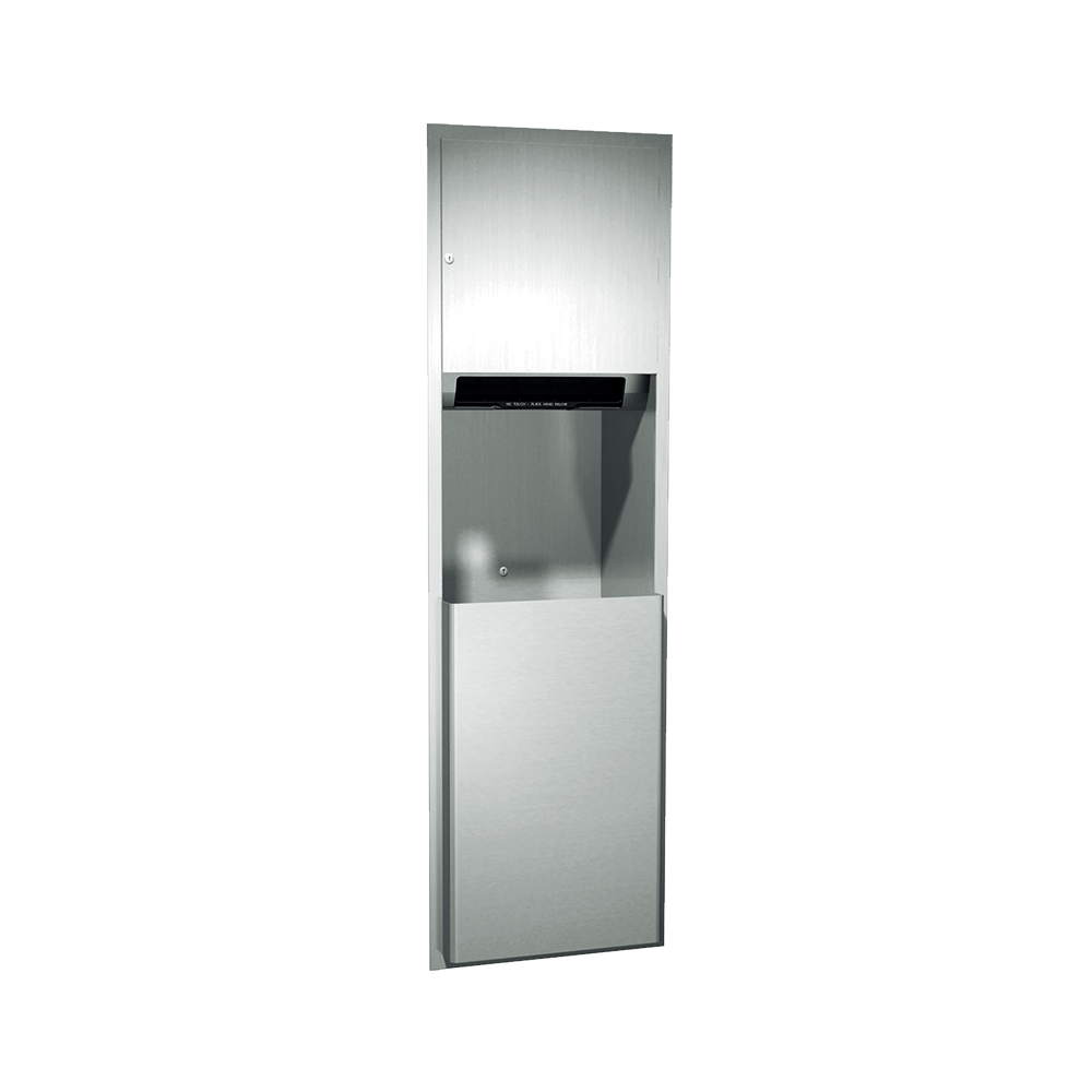 ASI Traditional™ Automatic Roll Paper Towel Dispenser & Waste Receptacle, Battery Operated - Recessed - 04692A