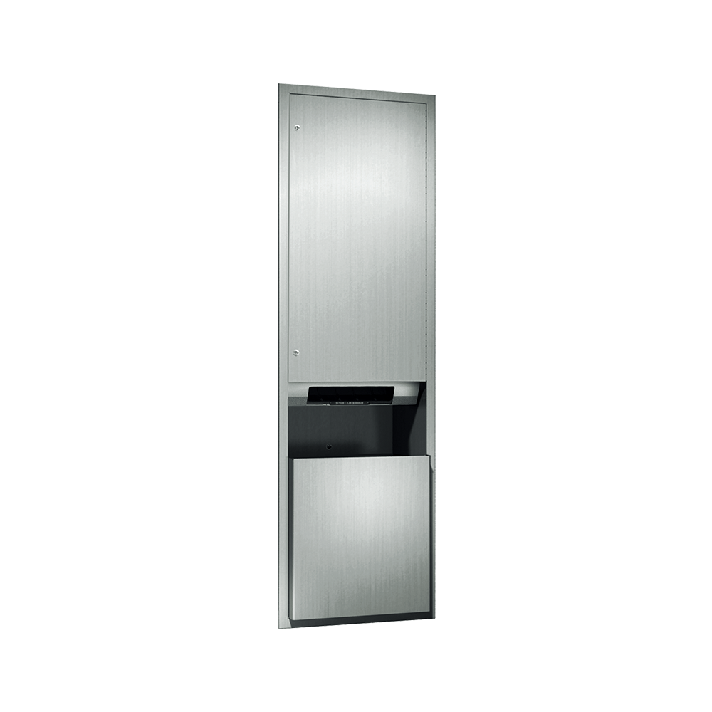 ASI Traditional™ Automatic Roll Paper Towel Dispenser & Waste Receptacle, Battery Operated - Recessed - 046921A