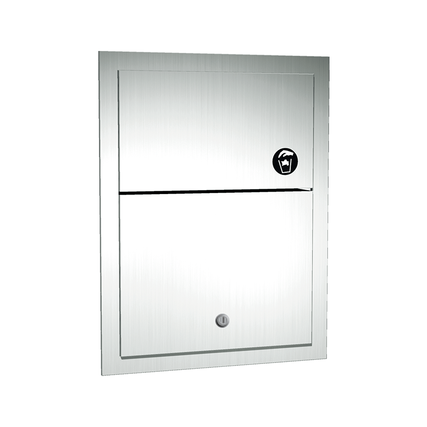 ASI Sanitary Napkin Disposal with Lock - Recessed - 0473-1