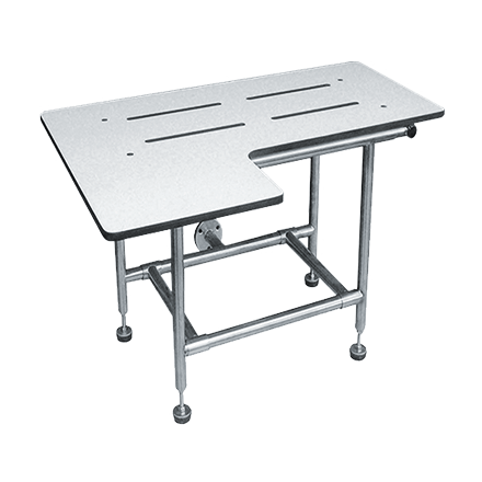 ASI Folding Shower Seat, Solid Phenolic - L-Shape, Four Leg - 8202