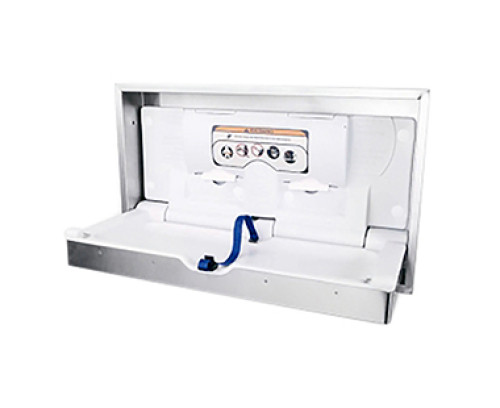 DryBaby® Surface-Mounted Horizontal Baby Changing Station – Brushed Stainless Steel